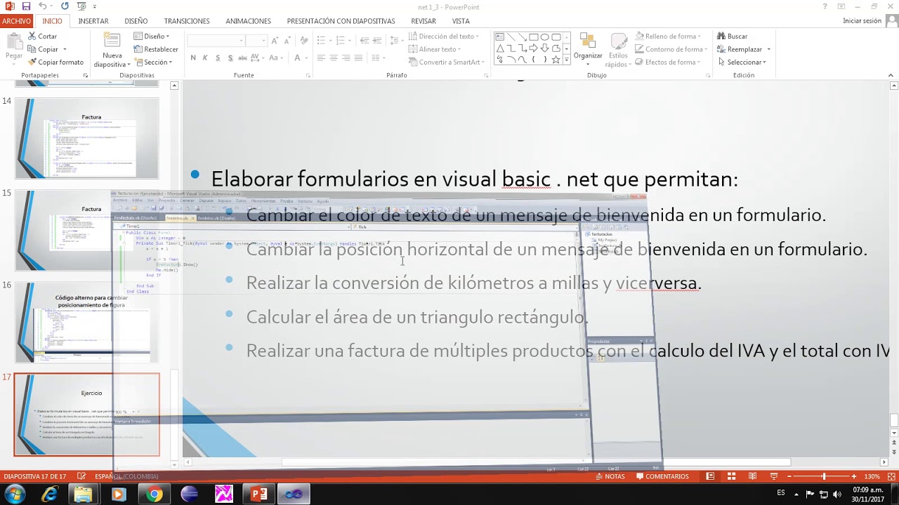 Ejemplos Visual Basic. net 2017 11 30 parte 2 - YouTube