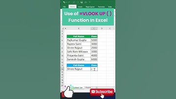 VLookup Function In Excel || Amazing Tricks In Excel || #excel #shorts