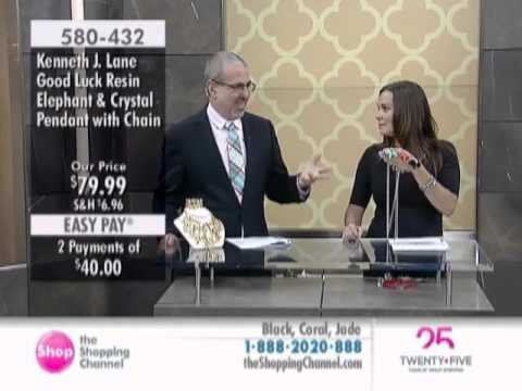 Kenneth Jay Lane Simulated Crystal Good Luck Elephant Pendant At The Shopping Channel 580432
