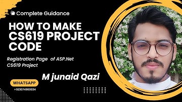 How to Make Registration Page in ASP.NET of CS619|CS519 Complete Registration Page by M junaid  Qazi