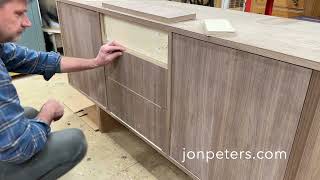 Install Cabinet Drawer Fronts - One Take Unedited Woodworking - 2 x Fast