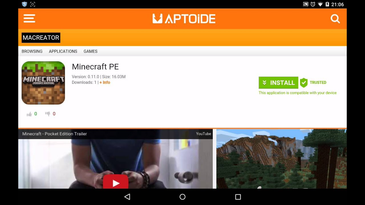 Jak stáhnout zdarma Minecraft Pocket Edition 0.11 - YouTube