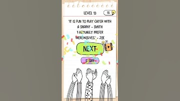 Brain Test 2 Smith and Joe Part 1 Level 13 They must find a way to stop that shark Walkthrough