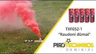 TXF652-1 raudoni dūmai,  fejerverkai 2024 pirotechnika.lt