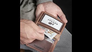 The Vintage Brown Leather Credit Card Wallet with ID Window by Duvall Leatherwork screenshot 5