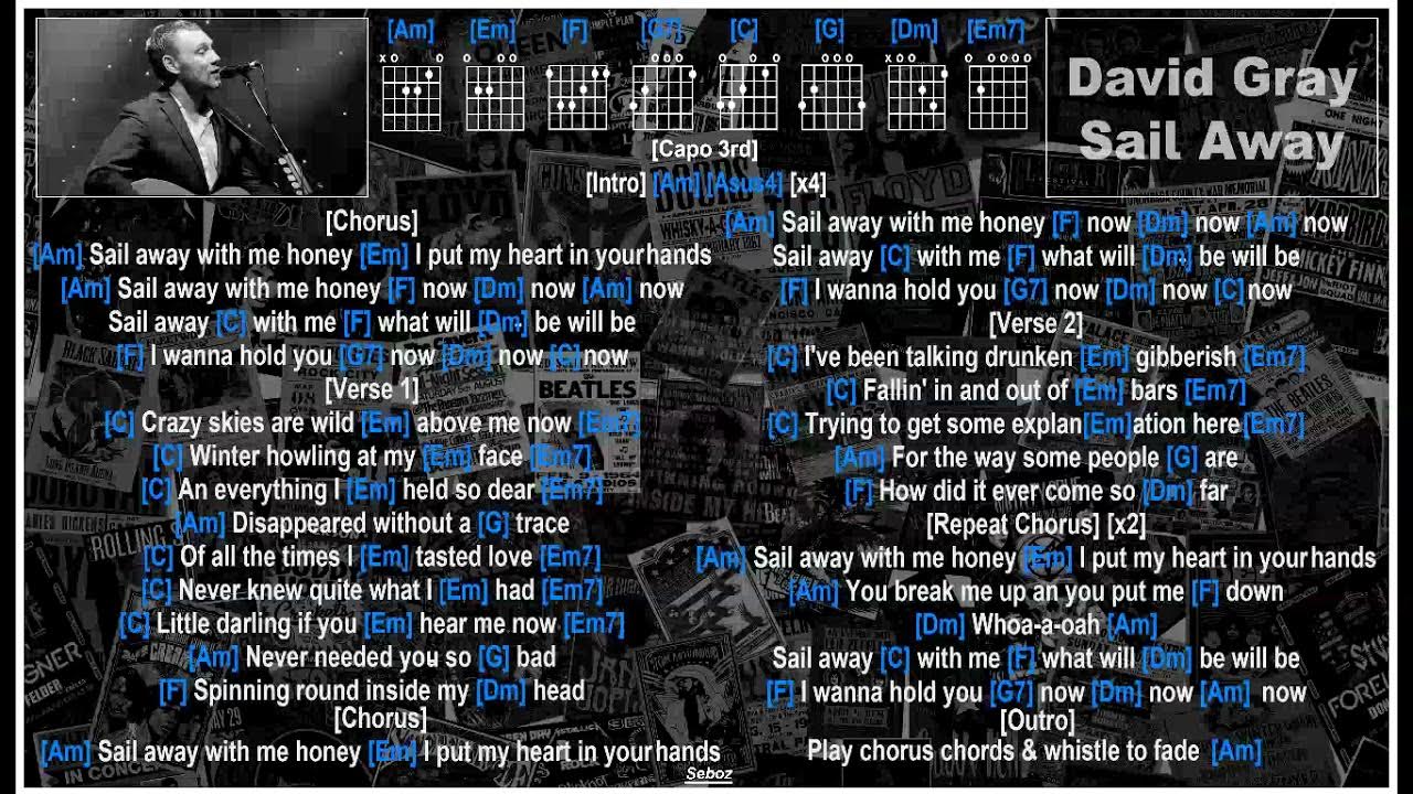 David Gray Sail Away [Jam Track] [Guitar Chords & Lyrics] YouTube