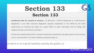 SECTION 133 CRPC.                            (1min = 1section)