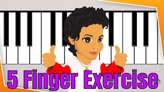 5 Fingers Exercise for Piano | Learn Piano The Easy Way | Music Lessons| Zoom Lessons screenshot 4