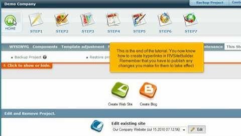 RvSiteBuilder 4 Creating Hyperlink