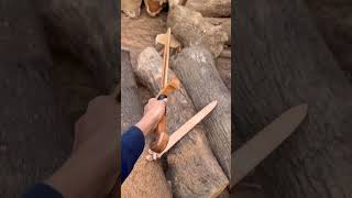 Wooden handmade sword available here any one get this’s beautiful ⚔️#handmadesword #edc