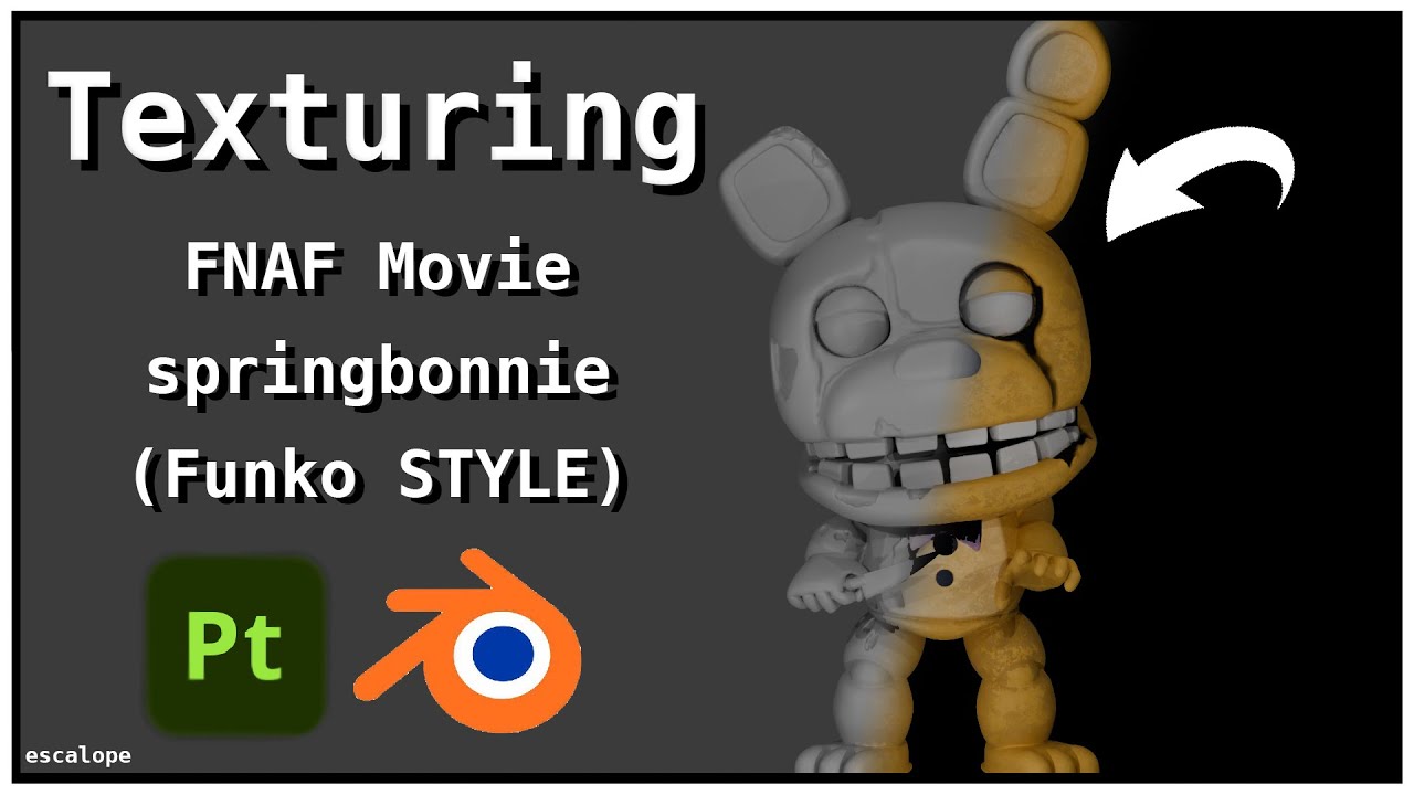 Texturing Springbonnie 3d model funko style
