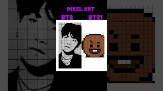 #bts# BTS member andBT21 pixel art#btsshort