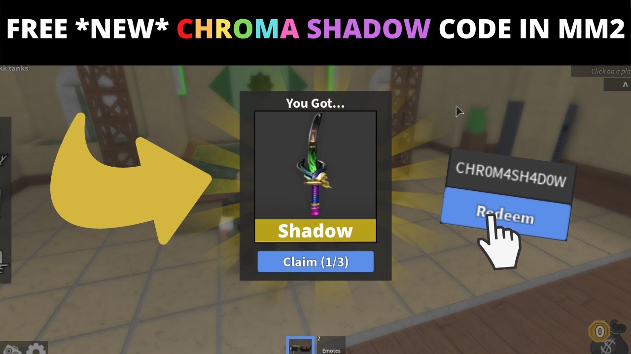 Free Code New Chroma Shadow Code In Mm2 Update Working Mm2 Redeemable Godly Codes 2021 Youtube