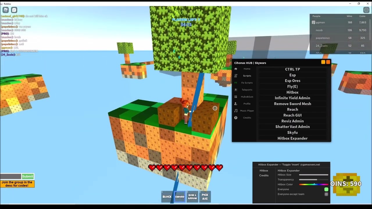 Roblox Skywars Script LongReach Attack KillAll HitBox Esp YouTube 