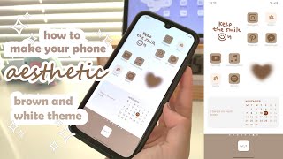 cara membuat ponsel Anda estetis 🤎 sesuaikan ponsel Anda ~tema coklat dan putih✨ screenshot 5