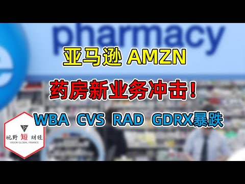 亚马逊AMZN药房业务冲击！WBA、CVS、RAD、GDRX暴跌！（201118第28期）