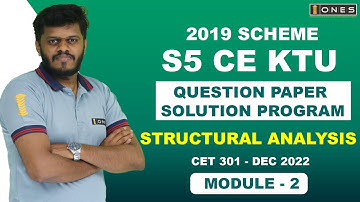 S5 KTU 2019 Scheme QP Solution | CE | STRUCTURAL ANALYSIS  1| CET301 | Module 2 - DEC 2022