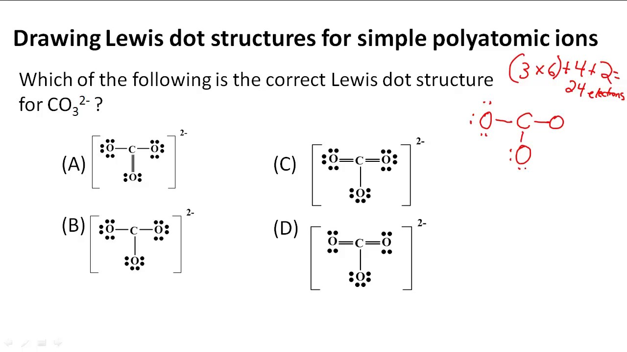 Drawing Lewis Dot Structures For Simple Polyatomic Ions