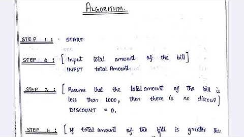 1st PUC computer Science discounts of 8% algorithm and flow chart