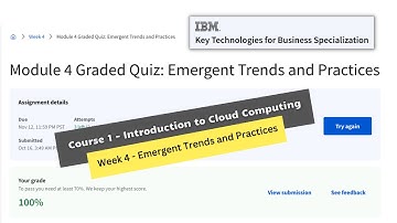 introduction to cloud computing coursera week 4 quiz answers || Key Technologies for Business