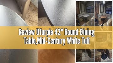 Review Ufurpie 42" Round Dining Table,Mid-Century White Tulip Table,Metal Base Pedestal Table for 4-