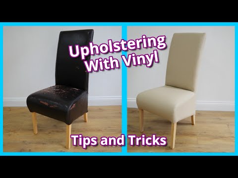 UPHOLSTERY DINING CHAIR IN VINYL | WORKING WITH VINYL | UPHOLSTERY FOR BEGINNERS | FaceLiftInteriors