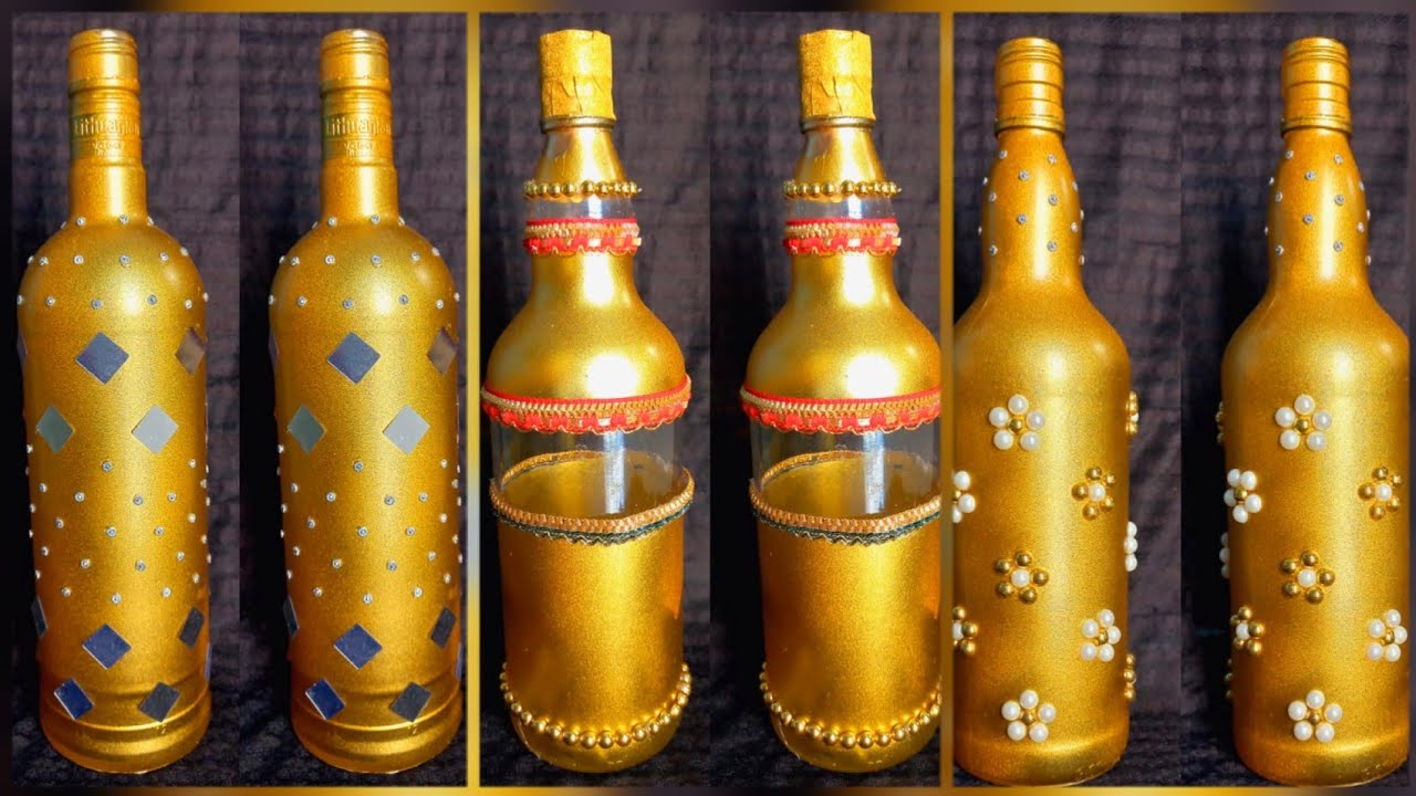 Glass Bottle Decoration Ideas / DIY Bottle Art / Home decor ideas YouTube