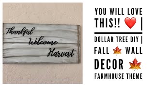 You Will Love This!! ️ | Dollar Tree DIY | Fall  Wall Decor  Farmhouse Theme