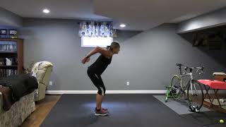 HIIT - 45 min. - 4 sections - 4 exercises per section - each exercise for 30 sec. - repeat 3 times