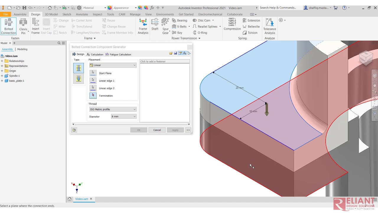 Learn Inventor: Using Bolted Connection