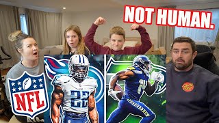 Family of Rugby Fans Reacts to The 10 BIGGEST FREAKS OF NATURE in The NFL! Are Aliens Here Now?