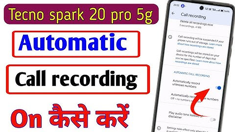 Tecno spark 20 pro 5g me call recording kaise lagaye/how to set call recording on settings tecno