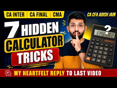 Calculator Tricks Every CA Student MUST Know! 🤯 | CA Inter, CA Final & CMA | CA CFA Adish Jain