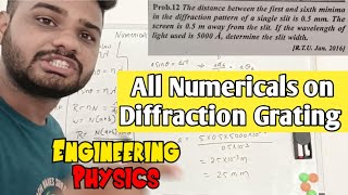 Numericals on Diffraction grating and Resolving power in engineering physics | Lec-12