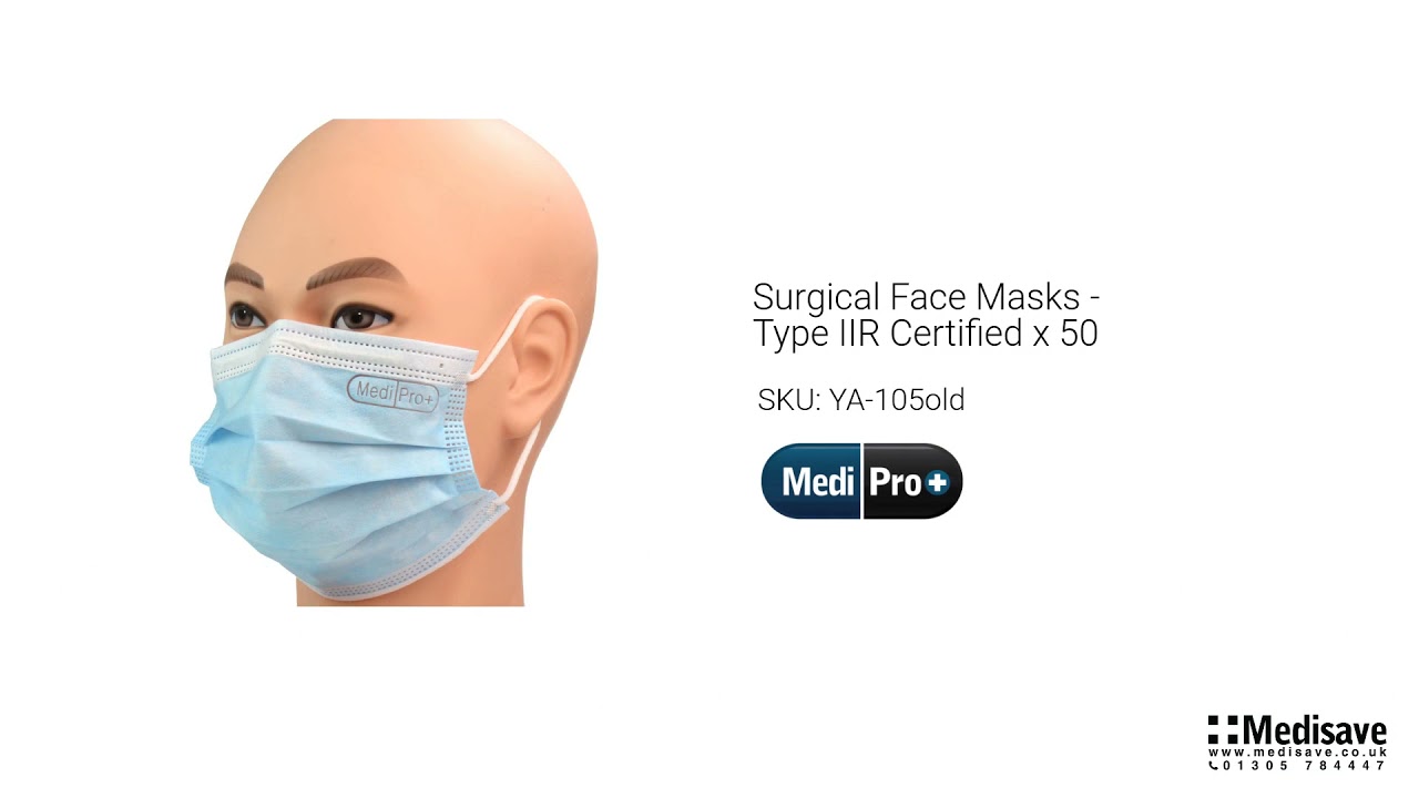 Surgical Face Masks Type IIR Certified x 50 SKU YA 105old