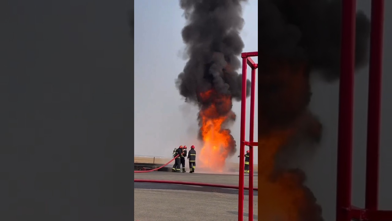 Airport firefighter:preparing for high-risk emergency mock drill trening🚒🔥🔥