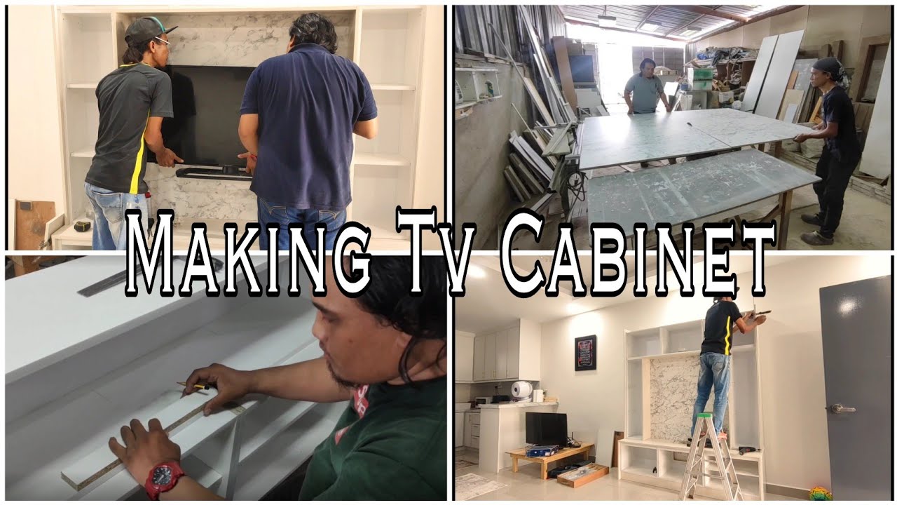 Making Tv Making Tv Cabinet || Malaysia Tv Cabinet || Melamine Board - YouTube