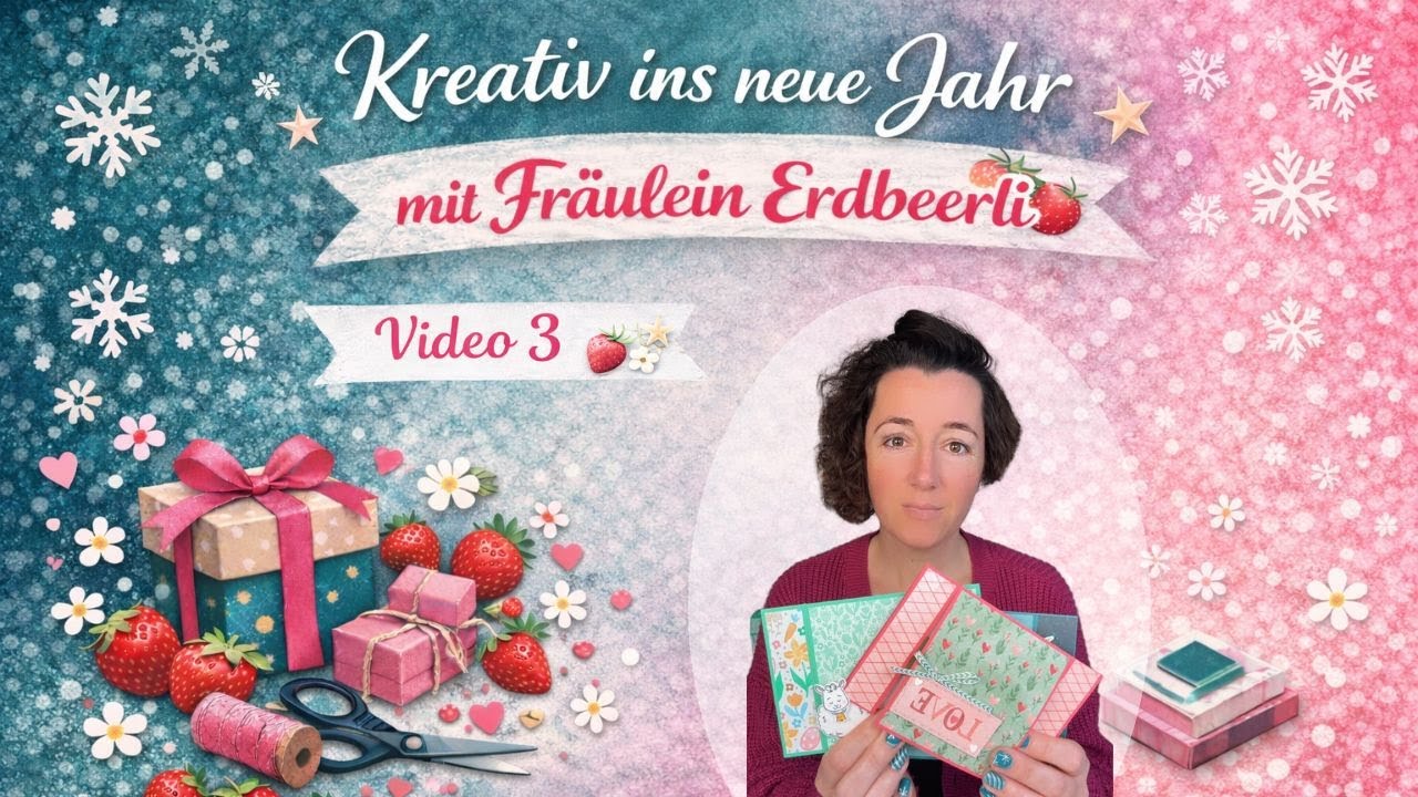 🐑 Flip-Flip-Karte mit Frühlingsvibes 🌸✂️| Kreativ ins neue Jahr mit Fräulein Erdbeerli 🍓| Video 3