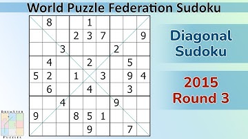 WPF Sudoku 2015 Round 3 - Diagonal Sudoku