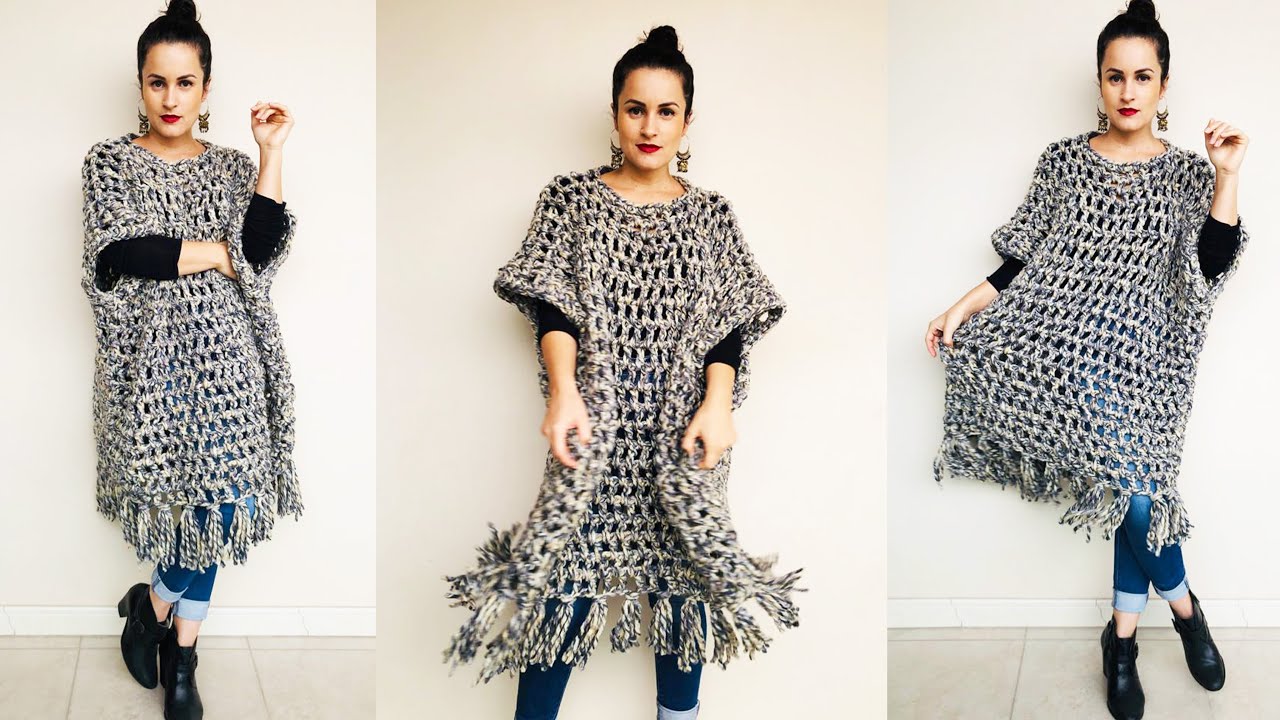 MAXI PONCHO DAS GURIAS - CROCHÊ