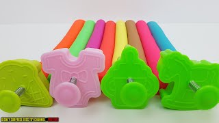 Kids Learn Rainbow Colours With Play Dough Art Modelling Clay Education For Preschool