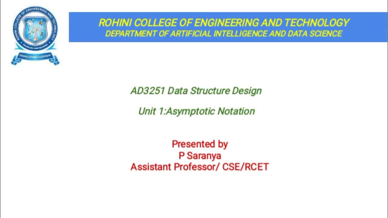 Asymptotic Notation #Data Structure Design #AD3251#Artificial ...