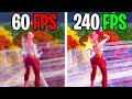 What it looks like to play in 240hz 🤩 Fortnite Frame Rate Comparison