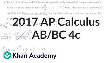 2017 AP Calculus AB/BC 4c | AP Calculus AB opgeloste examens | AP Calculus AB | Khan Academy
