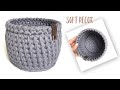 Круглая корзина из трикотажной пряжи | Узоры крючком | Soft Decor - Татьяна Чакур