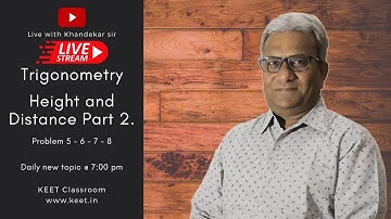 🆕Trigonometry height and distance class 10 solutions | Part 2👉 Live with Khandekar Sir