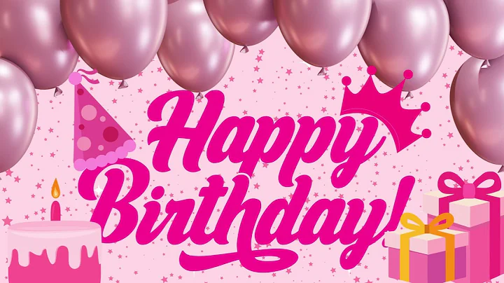 1 HOUR Happy Birthday Song with Pink Background | Happy Birthday To You