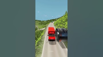 Cars & School Bus vs Giant Pit Bollards Crash #1 BeamNG Drive