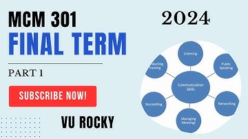 MCM 301 Final Term Preparation 2024 || MCM 301 100+ Most Important & Most Repeated Mcq