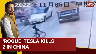 Caught On Cam: Fatal Tesla Car Crash Caught On CCTV In China; School Girl Among 2 Killed